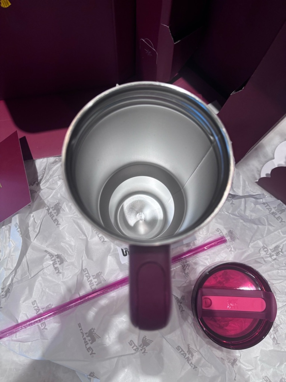 Stanley Metallic Pink Cherry-Accent Insulated Tumbler with Handle - Picture 9 of 12